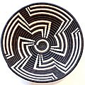 Plant Fiber Black and White Plateau Basket (Rwanda)