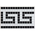 SomerTile 6x9-in Reflections Greek Key 0.5-in Ice White Border Glass Mosaic Tile (Pack of 12)