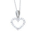 14k White Gold 1/4ct TDW Diamond Heart Necklace (H-I, I1-I2)