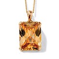 Neno Buscotti 14k Gold Overlay Champagne Cubic Zirconia Necklace