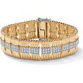 Ultimate CZ 14k Gold Overlay Cubic Zirconia Link Bracelet