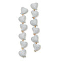 18k Gold over Sterling Silver Diamond Pave Heart Earrings