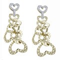 Ultimate CZ 14k Gold Overlay Cubic Zirconia Hammered Heart Earrings