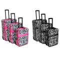 World Traveler 3-piece Damask Expandable Luggage Set