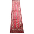Pakistani Hand-knotted Red/Ivory Bokhara Wool Rug (2'6 x 10')