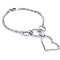 Stainless Steel Heart-shaped Charm Bracelet