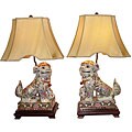 More information on a blog about porcelain Pair Rose Medallion 1-light Foo Dogs Porcelain Table Lamps (Set of 2)