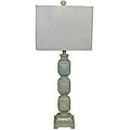 Ramoncito Blue Distressed Wood Square Table Lamp