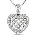 10k White Gold Diamond Accent Heart Necklace
