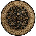 Authority on antique Oriental carpet Hand-tufted Alpha Black Oriental Wool Rug (7'9 Round)
