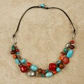 Peyote Bird Sterling Multi-gemstone Necklace (China)