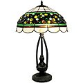 Tiffany-style Dark White Jewels Table Lamp