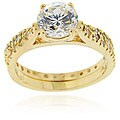 Icz Stonez 18k Gold over Sterling Silver Cubic Zirconia Bridal Ring Set