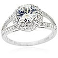 Icz Stonez Sterling Silver Round-cut Cubic Zirconia Bridal Engagement Ring