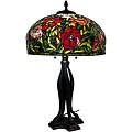 Tiffany-style Red Rose Table Lamp