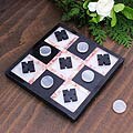 Marble 'Rose on Black' Tic-Tac-Toe Set (Mexico)