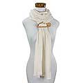 Cotton 'Ivory Paths' Cedar Pin Scarf (Guatemala)