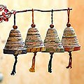 Set of 4 Recycled Paper 'Bells of Hope and Joy' Ornaments (Guatemala)