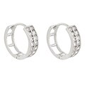 Michele Mies Rhodiumplated Brass Round-cut Cubic Zirconia Hoop Earrings
