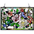 Floral Design Glass Bronze Window Panel