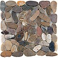 SomerTile 11.75x11.75-in Riverbed Flat Multi Natural Stone Mosaic Tile (Pack ...