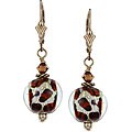 Charming Life Goldfill Art Glass Animal Print Earrings