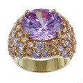 Lillith Star 18k Gold over Silver Lavender Cubic Zirconia Ring