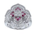 14k White Gold 1/2ct TDW Diamond and Ruby Ring (H-I, I1-I2)
