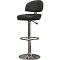 Grayson Modern Black Faux Leather Bar Stools (Set of 2)