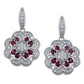 14k White Gold Ruby and 1/2ct TDW Diamond Earrings (H-I, I1-I2)