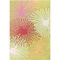 Set of 2 Hand-tufted Ink Spots Chartreuse Rugs (2' x 3')