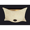 Flush Mount 2-light Rust and Frosted Amber Glass Fixture