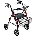 Free efficient problem solver for Front Hairpiece Drive D-Lite Red Aluminum with 8-inch Wheel Rollator Walker