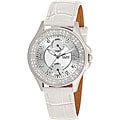 Burgi Women's Diamond Classic Stainless Steel GMT Date Strap Watch