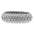 Celeste Silvertone Brass Light Crystal Stretch Bracelet