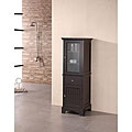 Solid Wood Espresso Linen Tower Cabinet