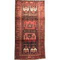 Free indicative guide on Persian rug Geometric Designs Persian Hand-knotted Hamadan Black/ Red Wool Rug (5'1 x 10')