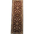 Indo Hand-Tufted Brown/ Ivory Wool Rug (2'6 x 8')