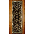 Indo Hand-Tufted Brown/ Ivory Wool Rug (2'6 x 8')