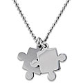 Stainless Steel Brushed/ Polished Puzzle Piece Necklace