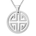 Stainless Steel Polished Disk Necklace