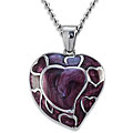 Stainless Steel Purple Polished Heart Necklace