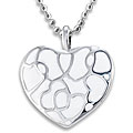 Stainless Steel Polished White Heart Necklace