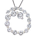 Sterling Silver Clear Cubic Zirconia Swirl Circle Journey Necklace