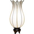 Om Gallery Flowering White Lotus Silk Table Lamp (Vietnam)