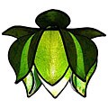 Silk Blooming Lotus Small Lime Hanging Lamp (Vietnam)