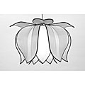Blooming Lotus White Silk Hanging Lamp (Vietnam)