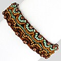Glass and Crystal Corina Honey Mint Bracelet (Guatemala)