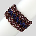 Glass and Crystal Itzela Plum Chic Bracelet (Guatemala)