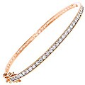 Rose Gold over Sterling Silver Cubic Zirconia Bangle